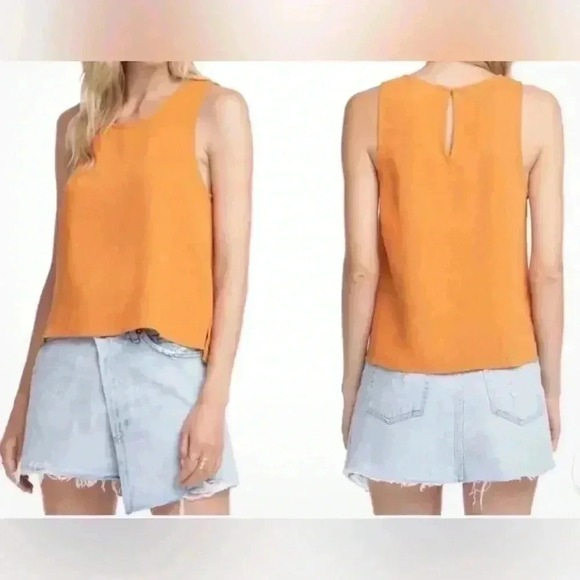 Astr Tops - ASTR Berlin Too Apricot Orange Blouse Keyhole Back Sz XS